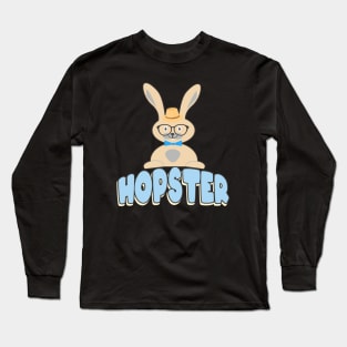 Funny Hipster Bunny Long Sleeve T-Shirt